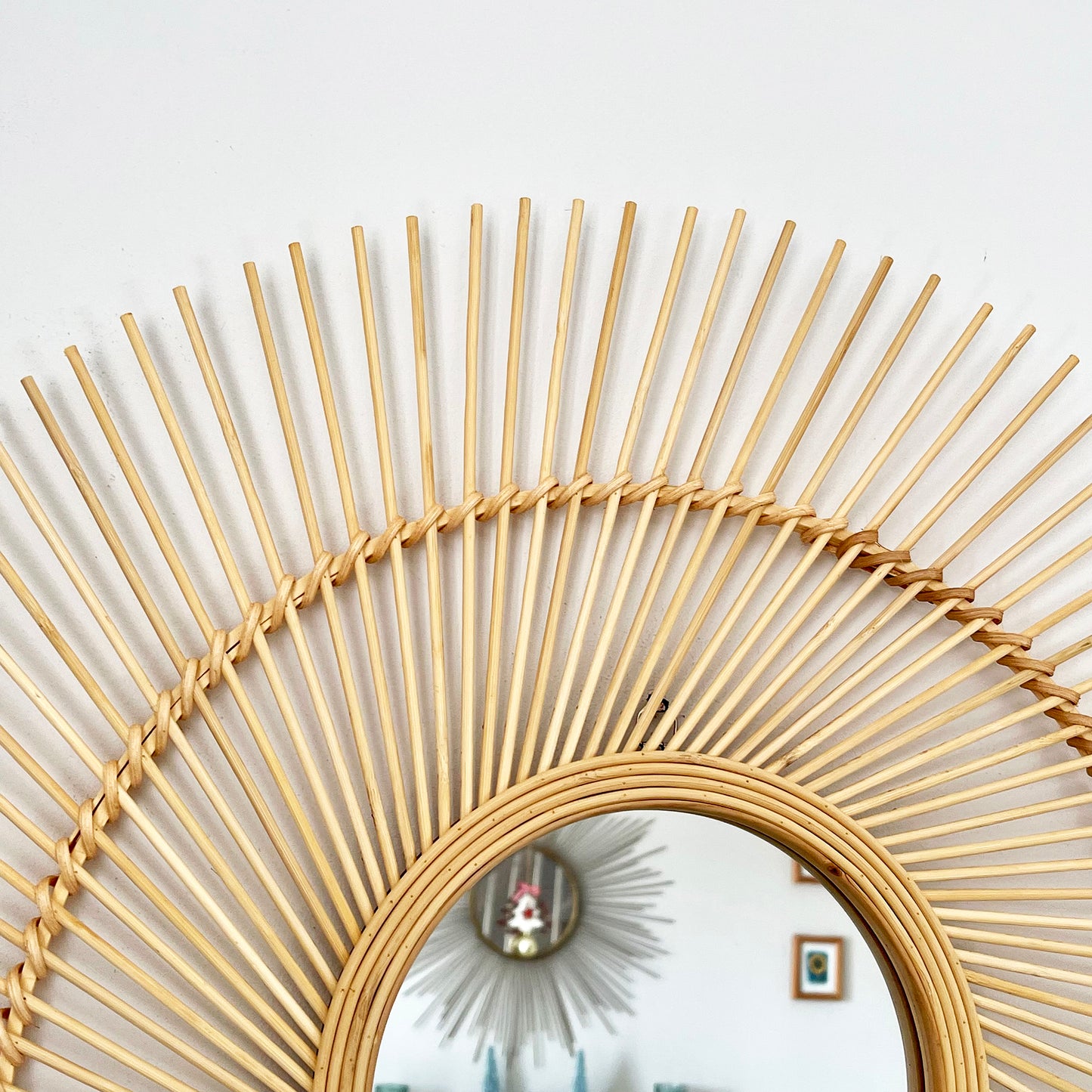 63cm Round Bamboo Mirror