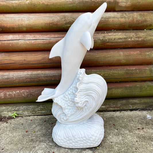 White Dolphin Garden Ornament - Marble Resin