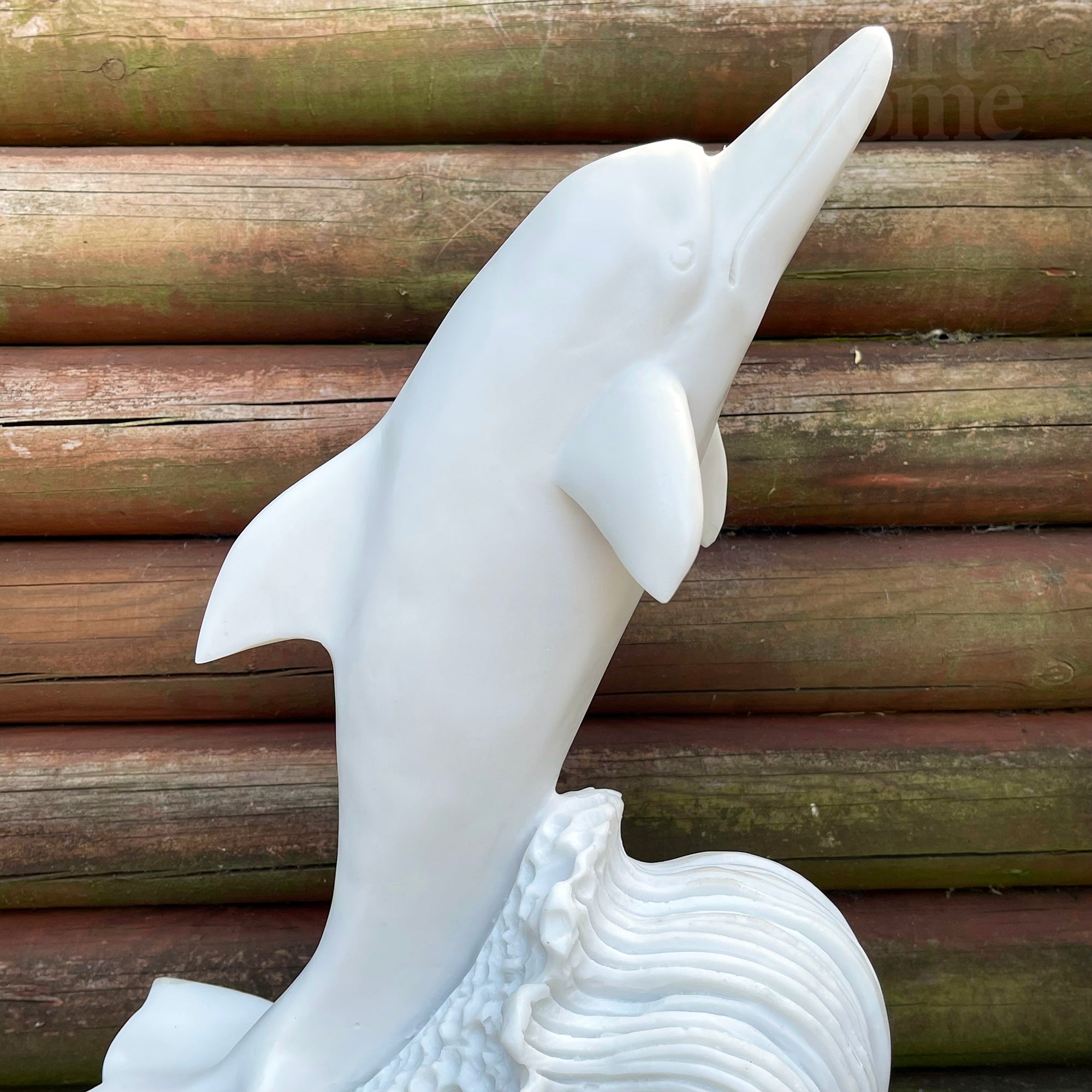 White Dolphin Garden Ornament - Marble Resin