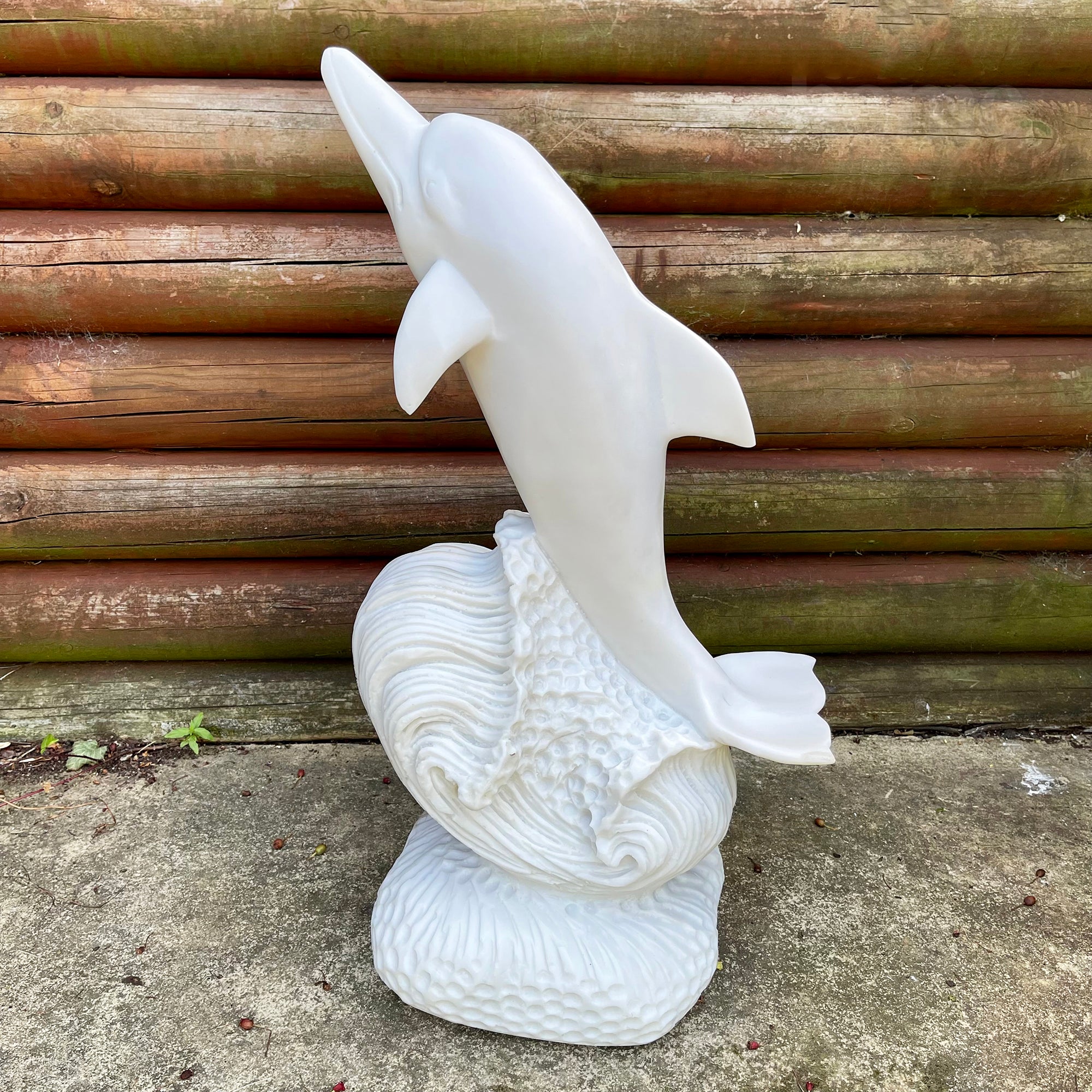 White Dolphin Garden Ornament - Marble Resin