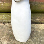 Woman With Red Rose Garden Ornament - White Marble Resin