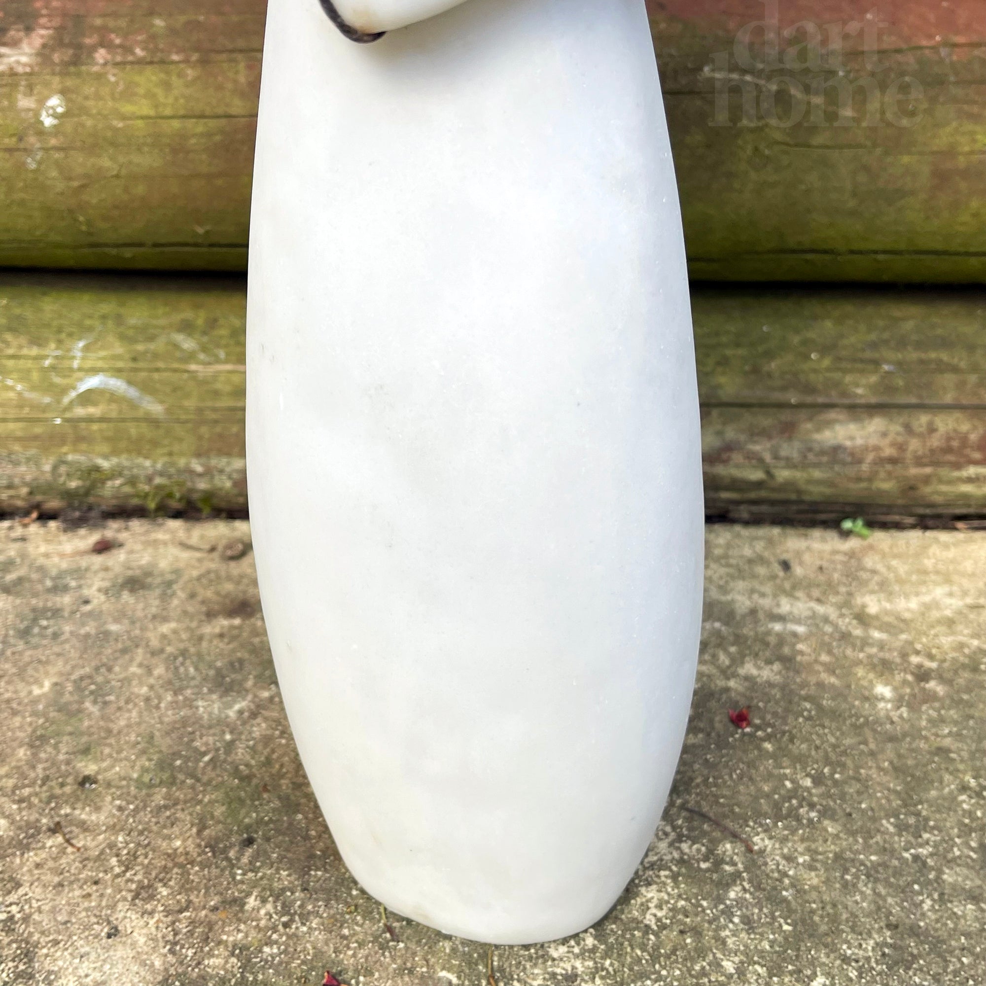 Woman With Red Rose Garden Ornament - White Marble Resin
