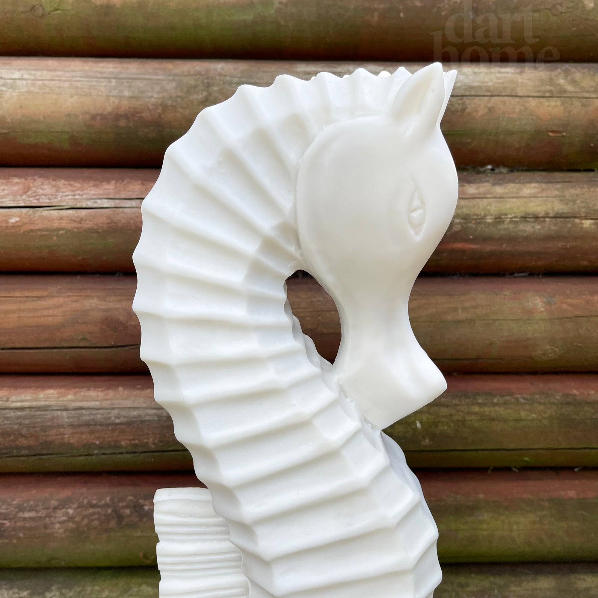 White Seahorse Garden Ornament - Marble Resin