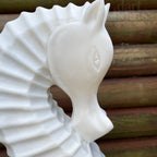 White Seahorse Garden Ornament - Marble Resin