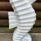 White Seahorse Garden Ornament - Marble Resin