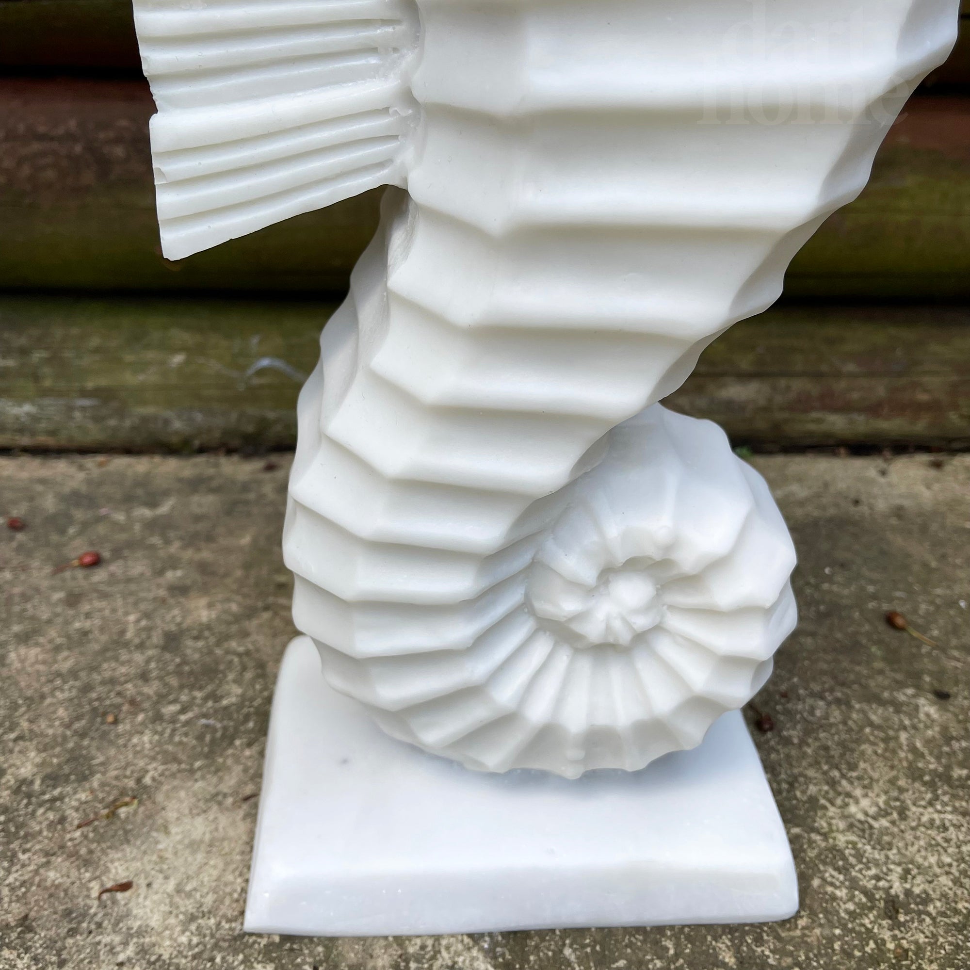 White Seahorse Garden Ornament - Marble Resin