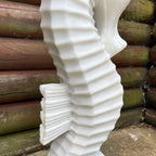 White Seahorse Garden Ornament - Marble Resin