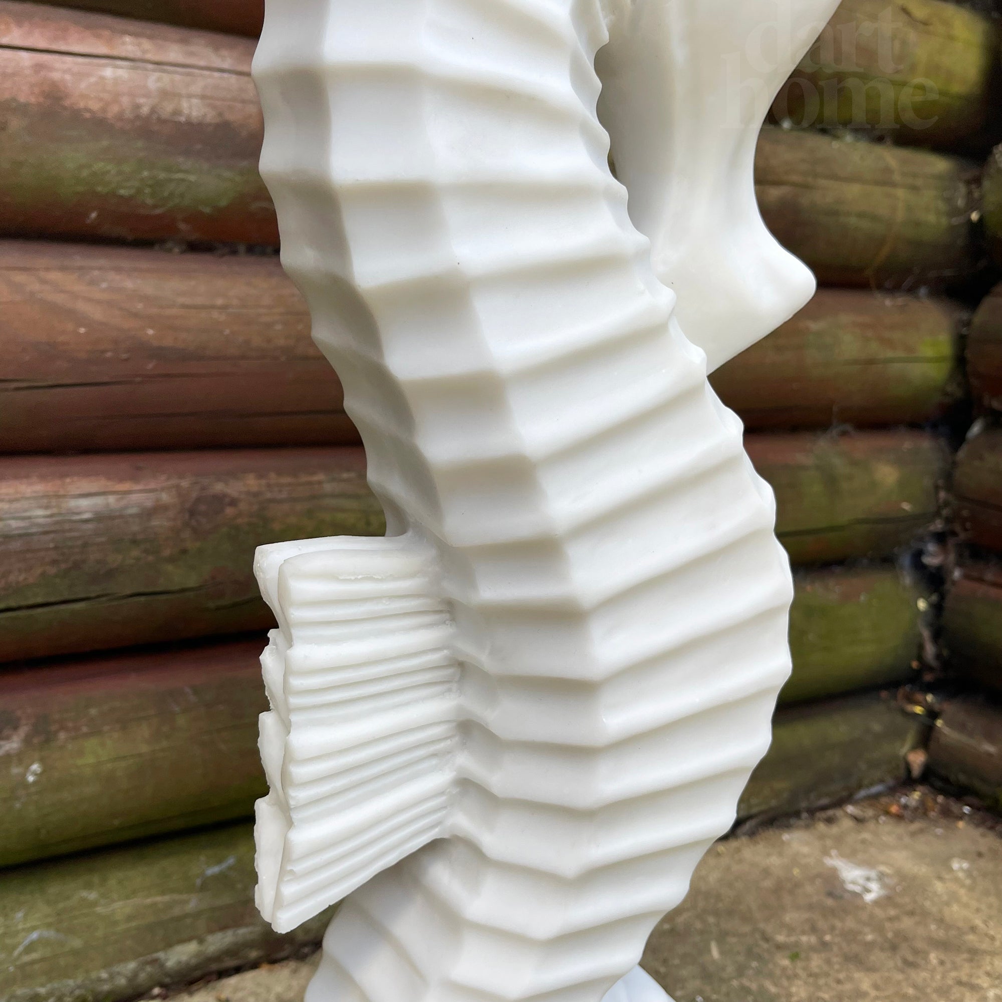 White Seahorse Garden Ornament - Marble Resin