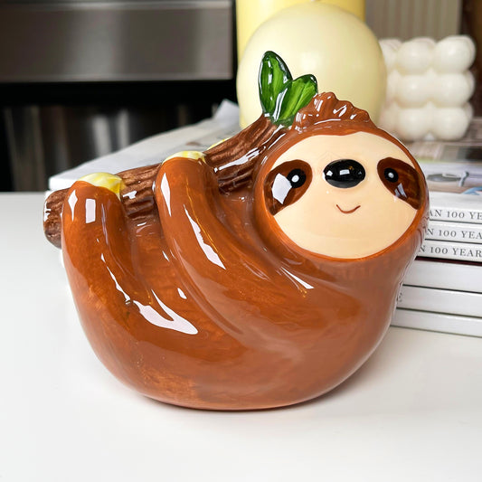 Ceramic Cute Hanging Sloth Money Box 13cm