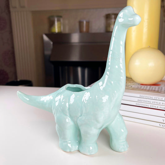 Green Diplodocus Dinosaur Succulent Plant Pot