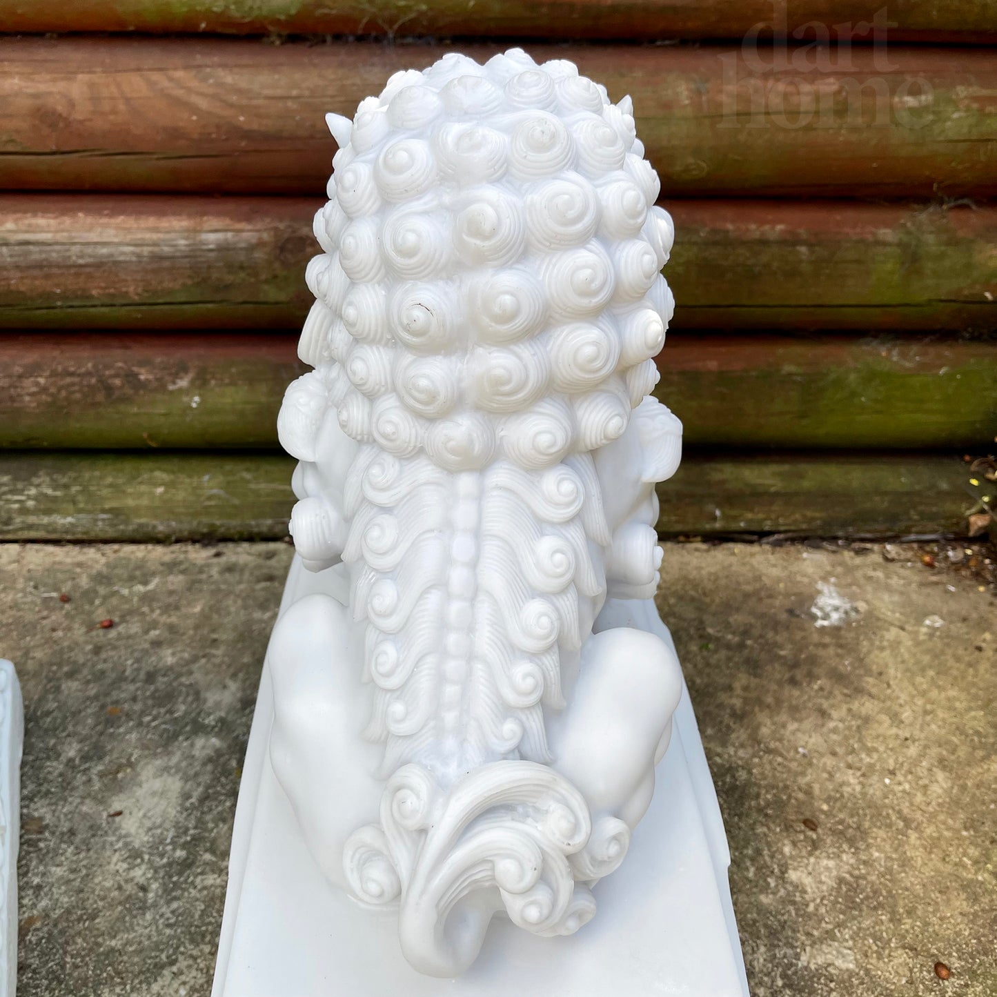 2 Piece Marble Temple Dog Statue Set