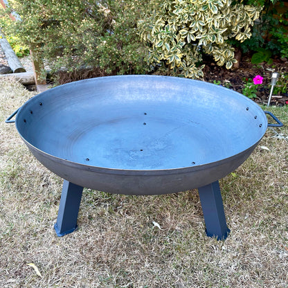 Black Cast Iron Fire Pit With Legs - 76cm