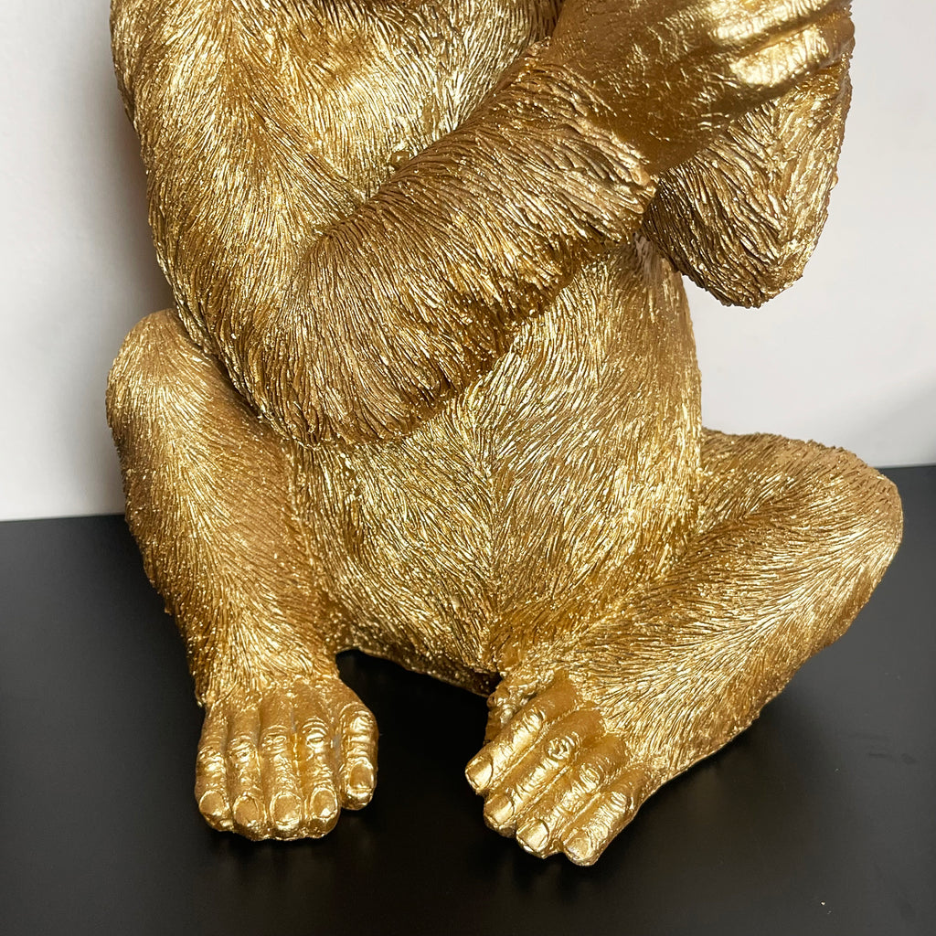 Gold Up Yours Monkey Ornament