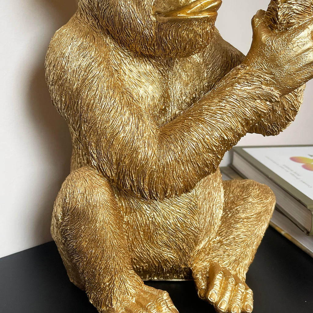 Gold Up Yours Monkey Ornament