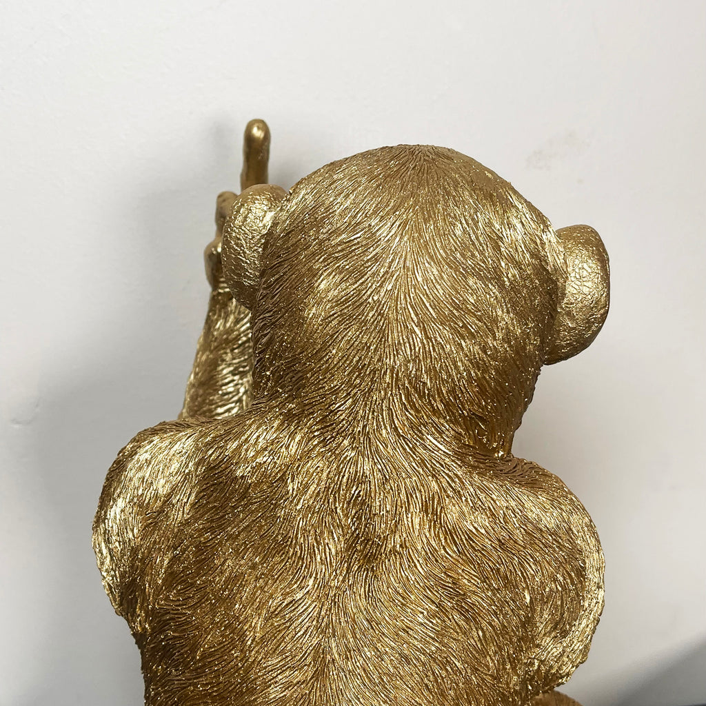 Gold Up Yours Monkey Ornament