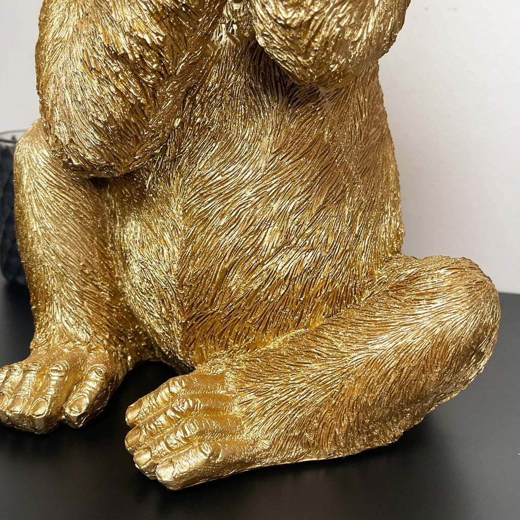 Gold Up Yours Monkey Ornament