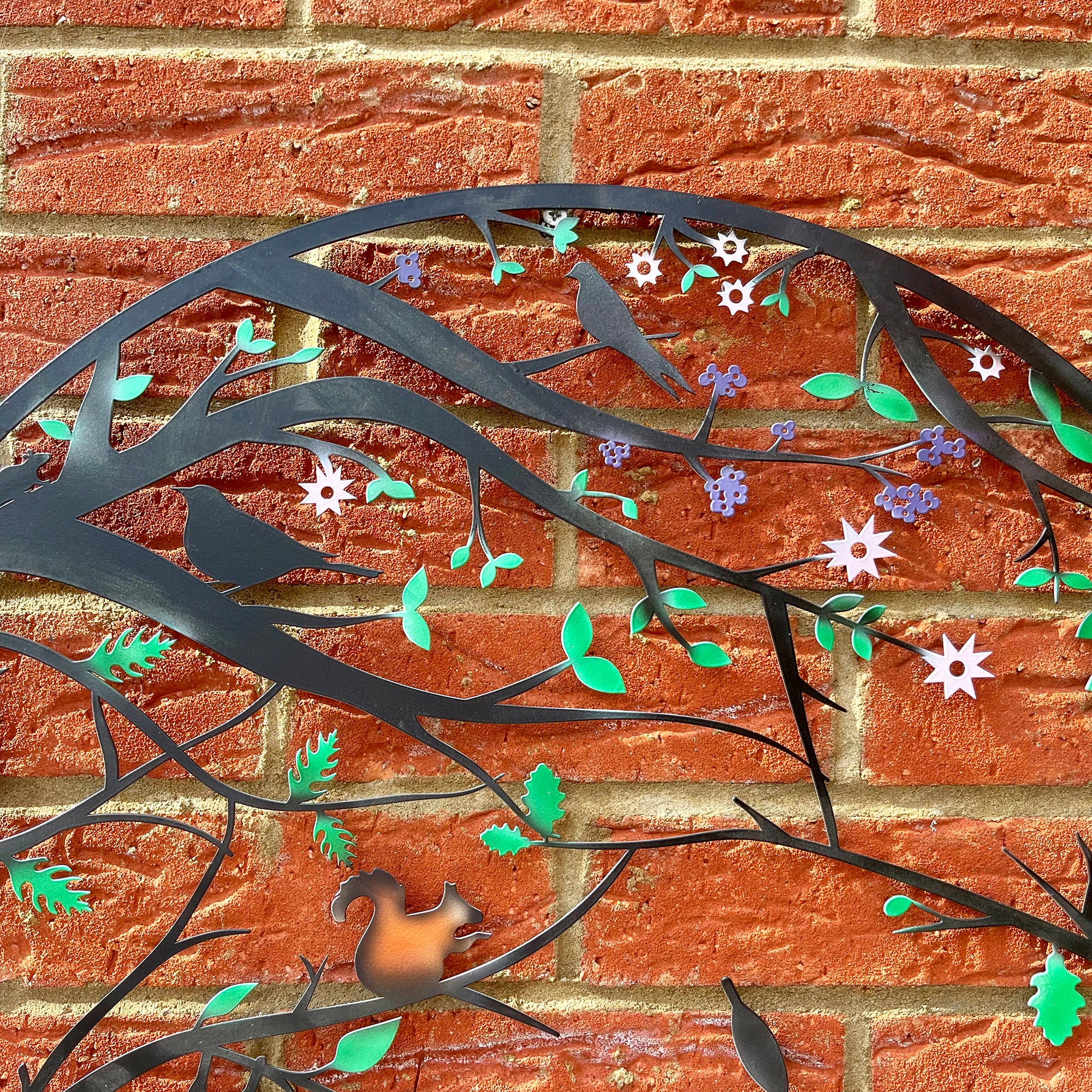 Woodland Wildlife Metal Wall Art - Coloured Finish