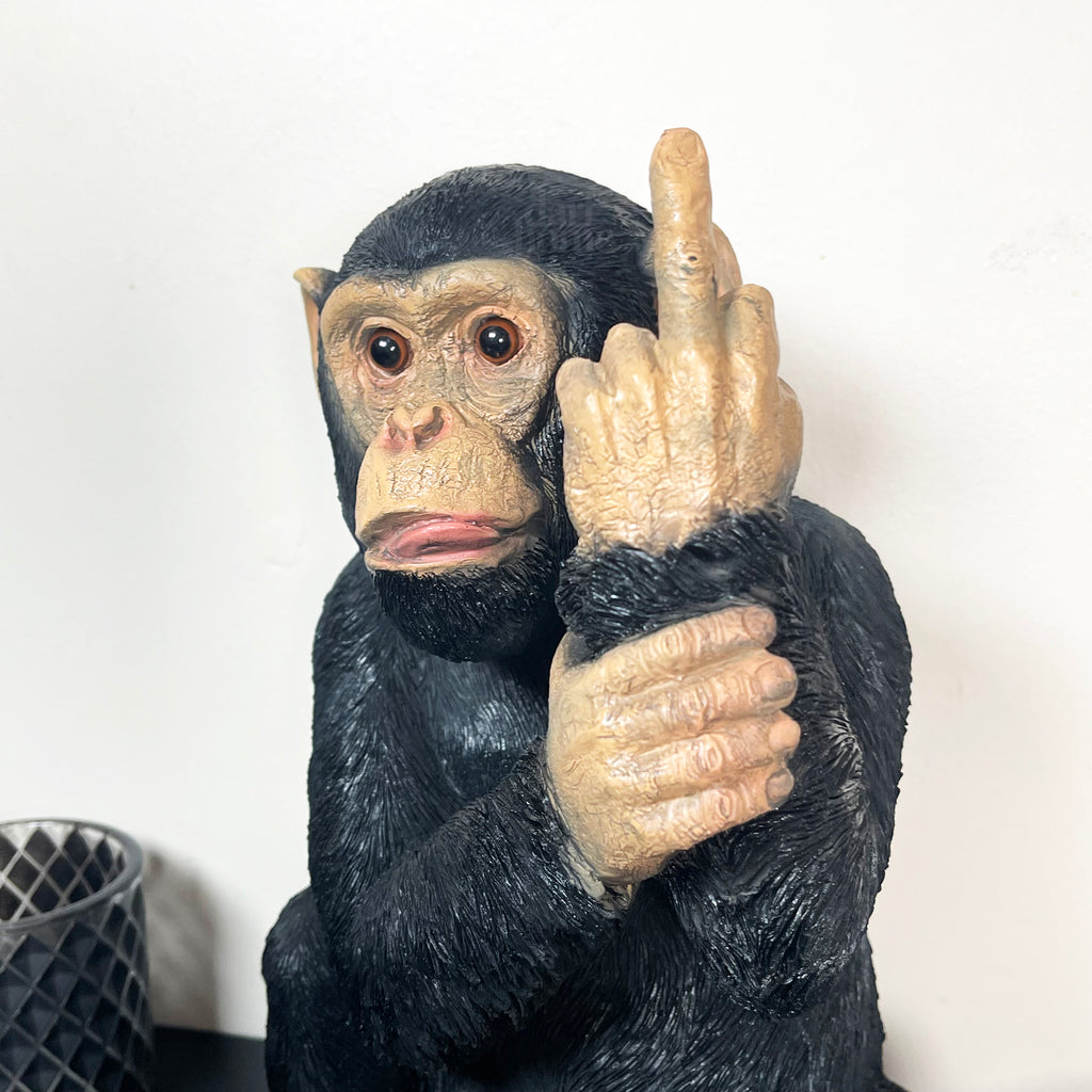 Black Up Yours Monkey Ornament 21x30x20cm