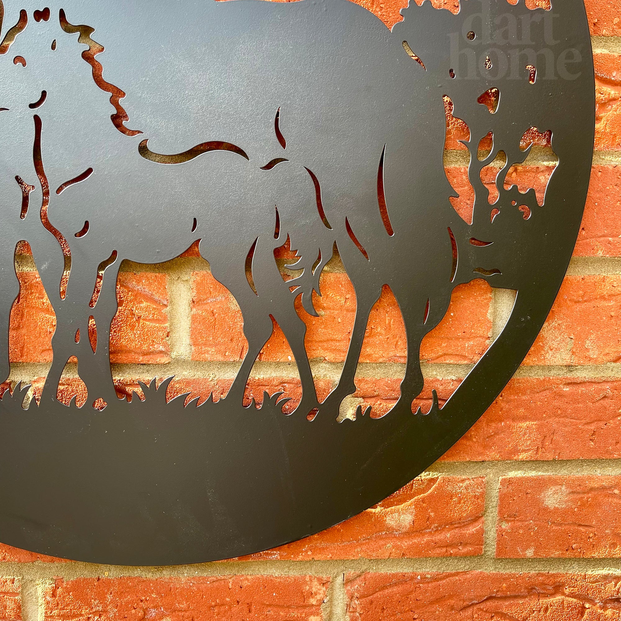 Horse And Foal Silhouette Metal Wall Art 60cm