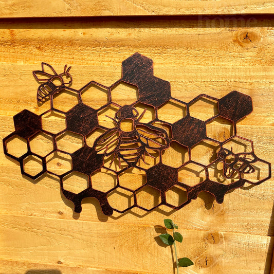 Queen Bee Metal Wall Art - Copper Finish