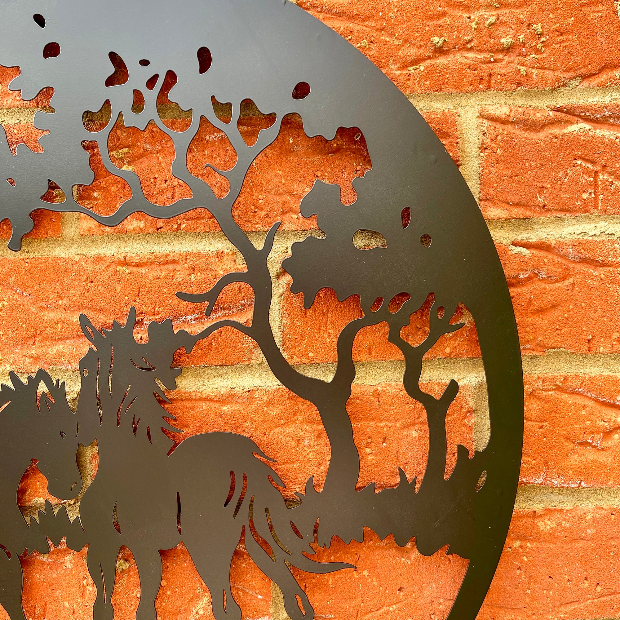 Horse Pair Silhouette Metal Wall Art 50cm