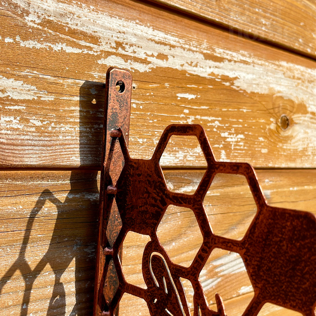 Bumble Bee Steel Hanging Basket Bracket - Copper