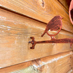 Robin & Baby Steel Bird Feeder Hanger - Copper Effect