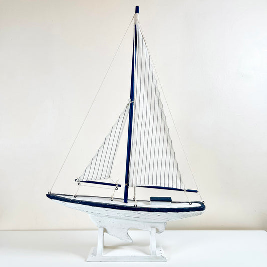White Sailing Yacht Collectable Model Ornament 66cm