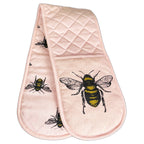 Pink Cotton Summer Bees Double Oven Glove