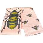 2x Pink Summer Bee Tea Towels