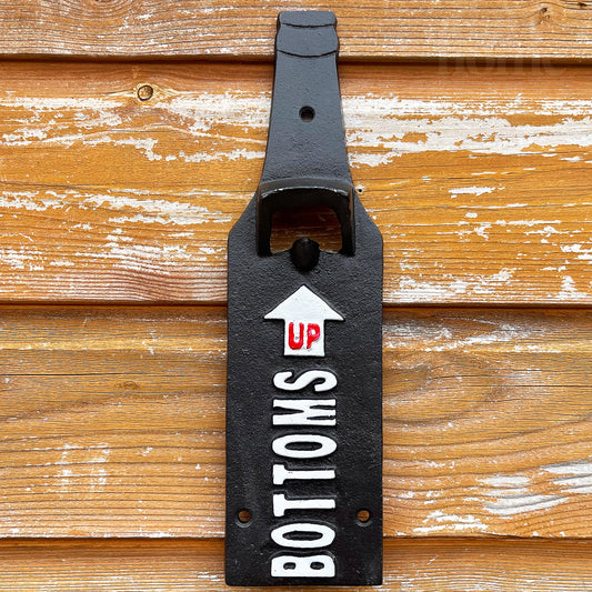 Bottoms Up Cast Iron Wall Bottle Opener