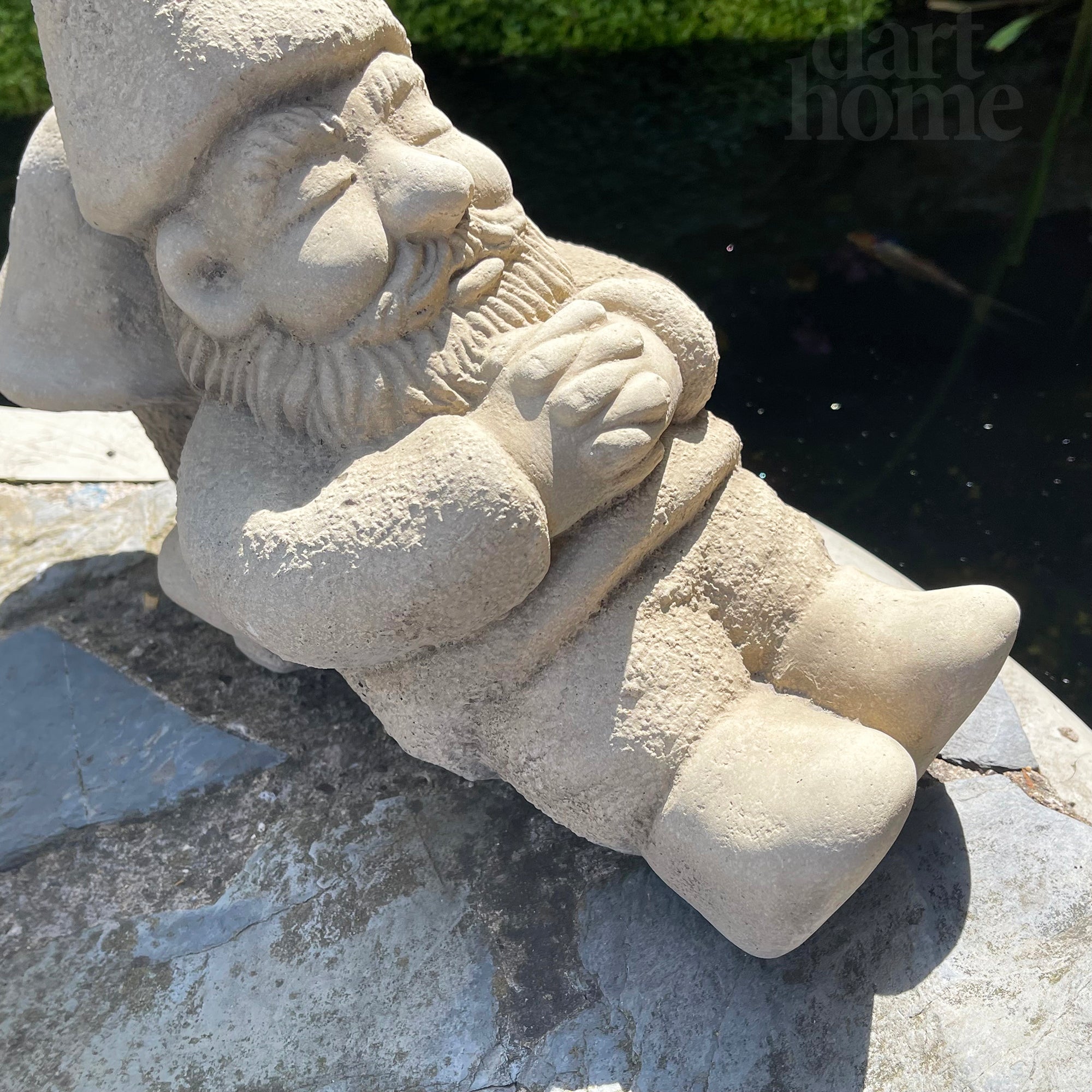 Stone Sleeping Gnome Garden Ornament