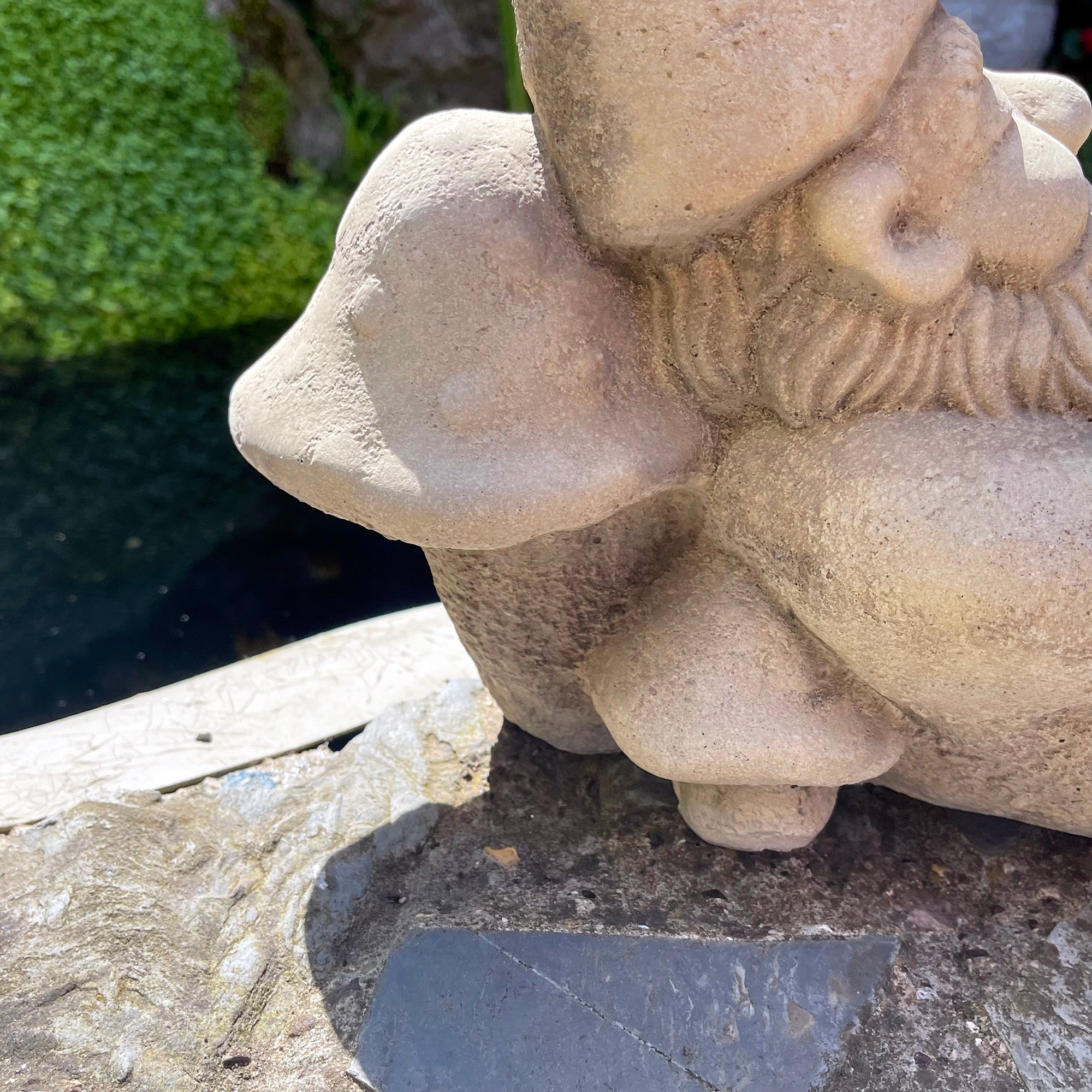 Stone Sleeping Gnome Garden Ornament