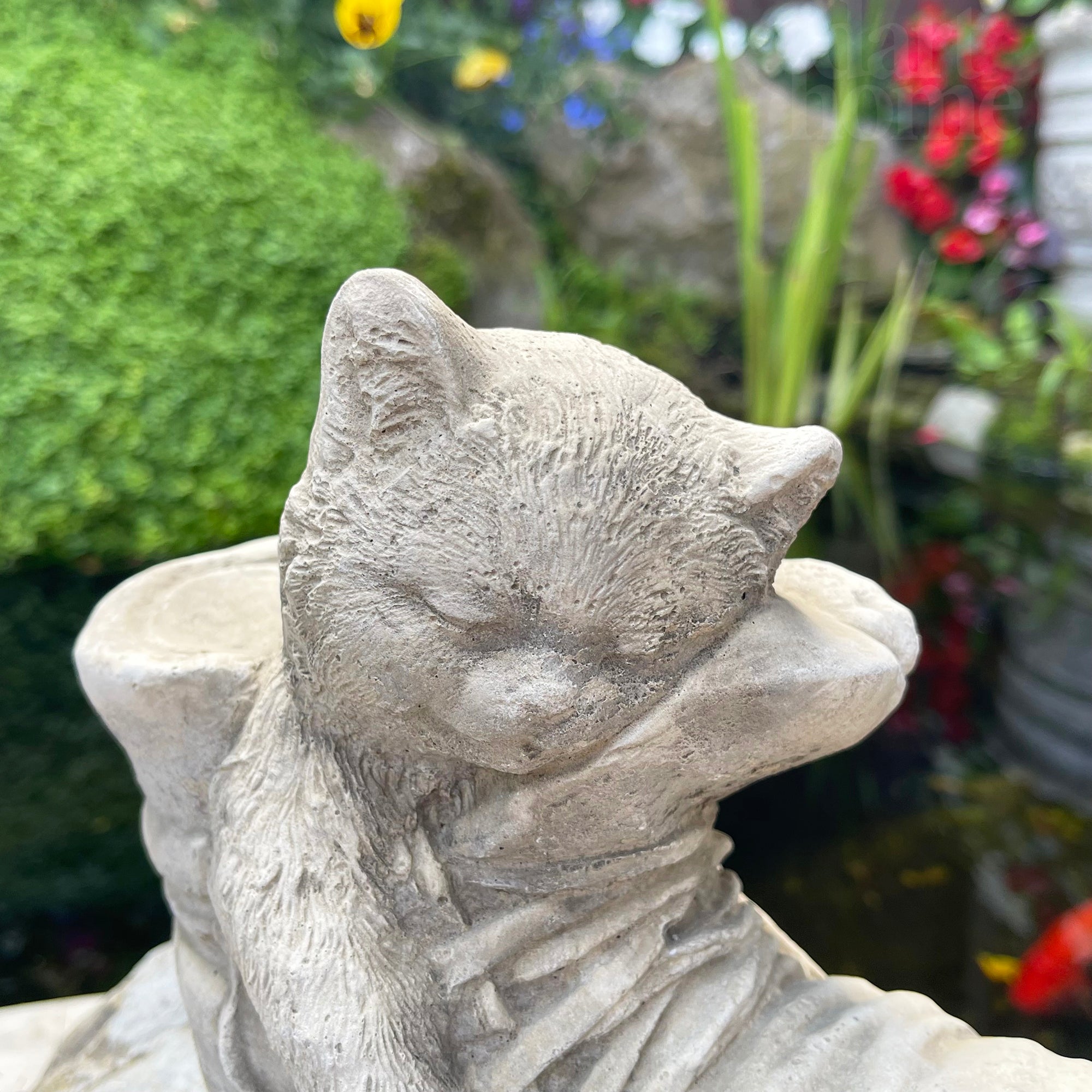 Stone Cat In Boot Garden Ornament