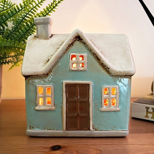 Ceramic Green House Candle Holder