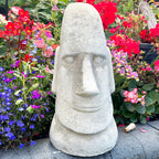 Stone Easter Island Head Garden Ornament