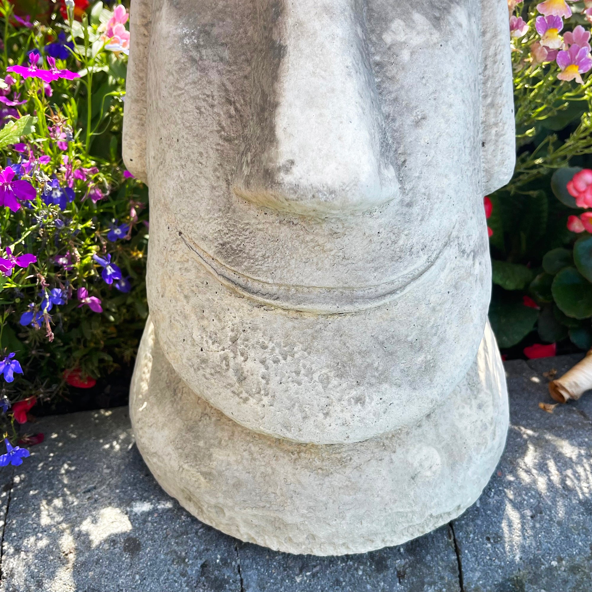 Stone Easter Island Head Garden Ornament
