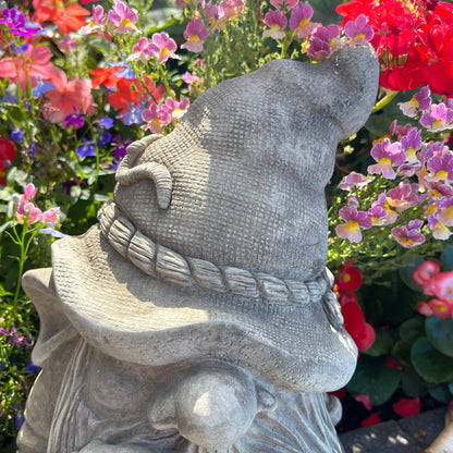 Stone Drinking Gnome Garden Ornament