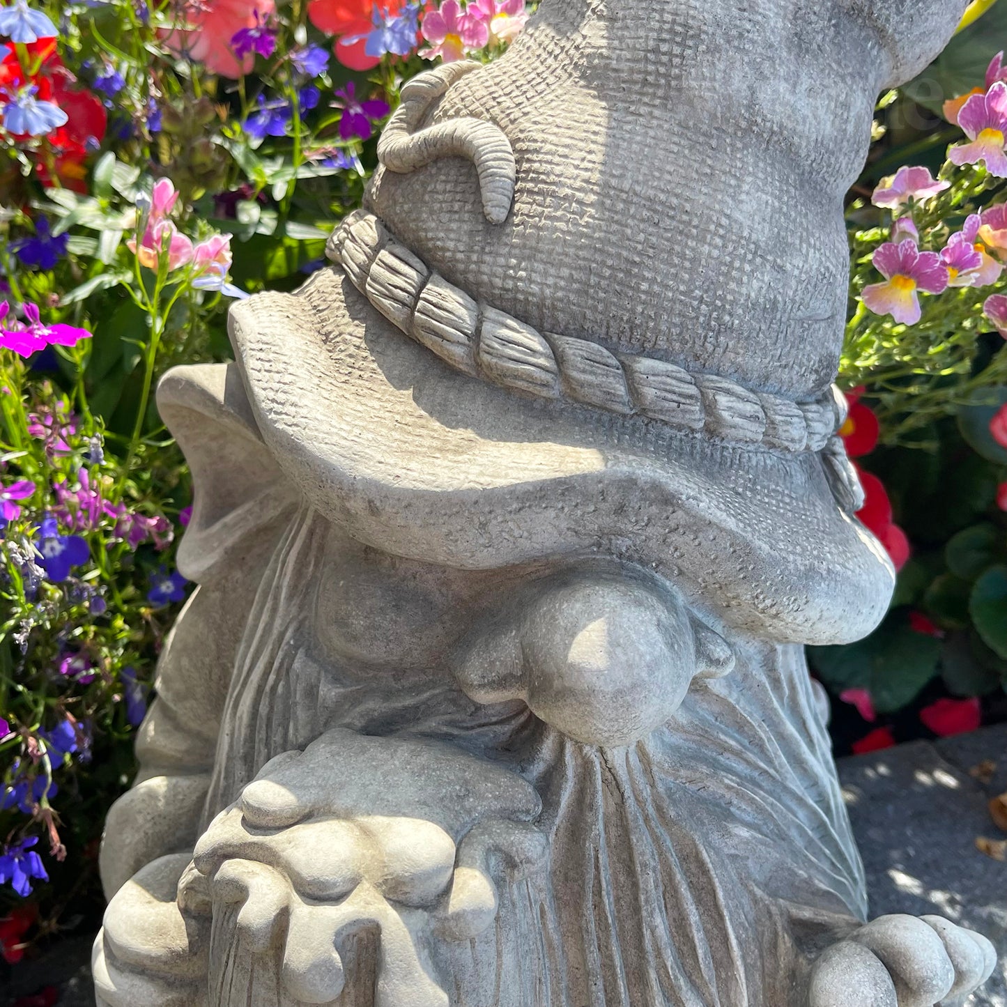 Stone Drinking Gnome Garden Ornament