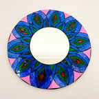 Peacock Feather Mosaic Wall Mirror 30cm