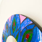 Peacock Feather Mosaic Wall Mirror 30cm