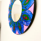 Peacock Feather Mosaic Wall Mirror 30cm