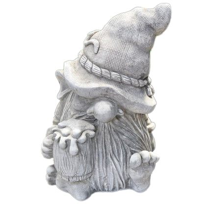 Stone Drinking Gnome Garden Ornament