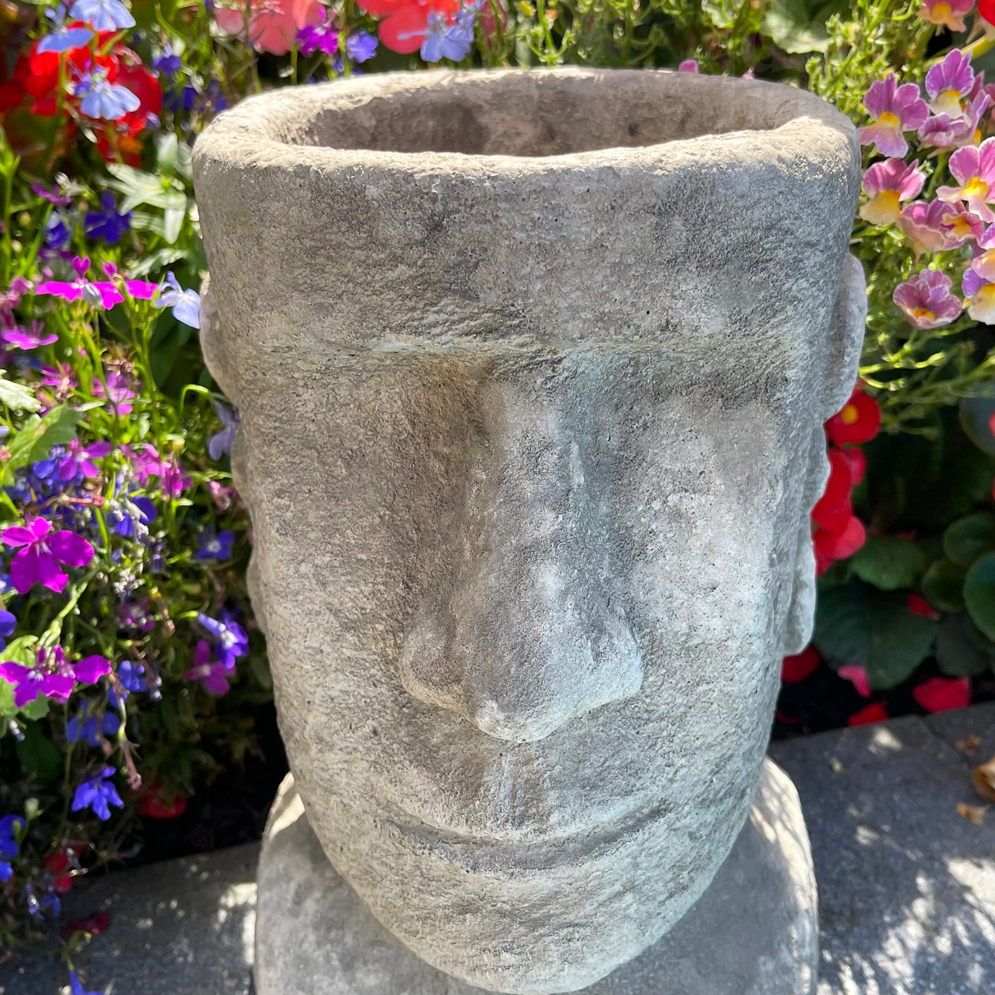 Stone Easter Island Head Planter