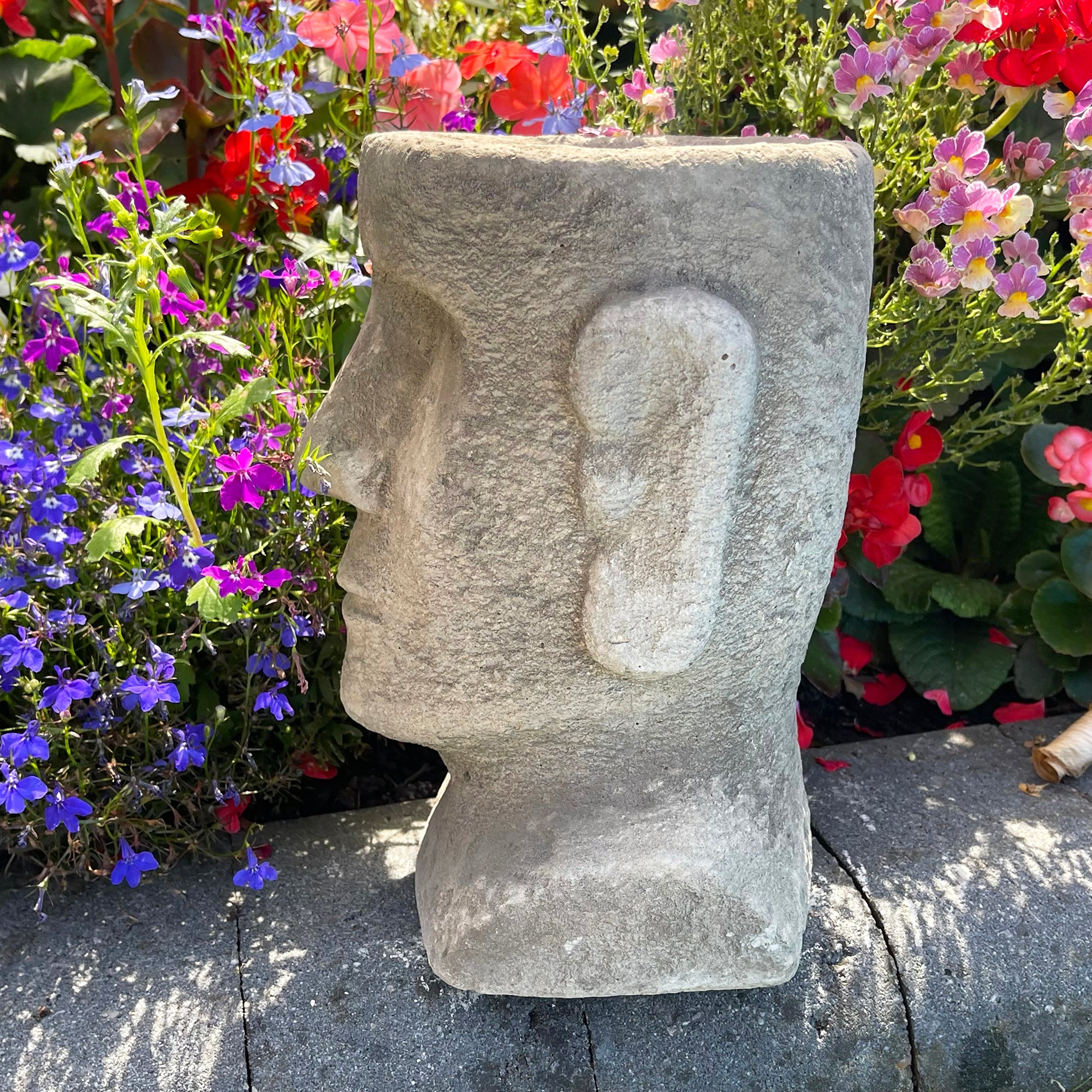 Stone Easter Island Head Planter