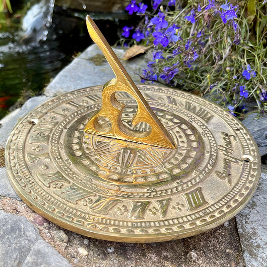 Round Polished Brass Sundial