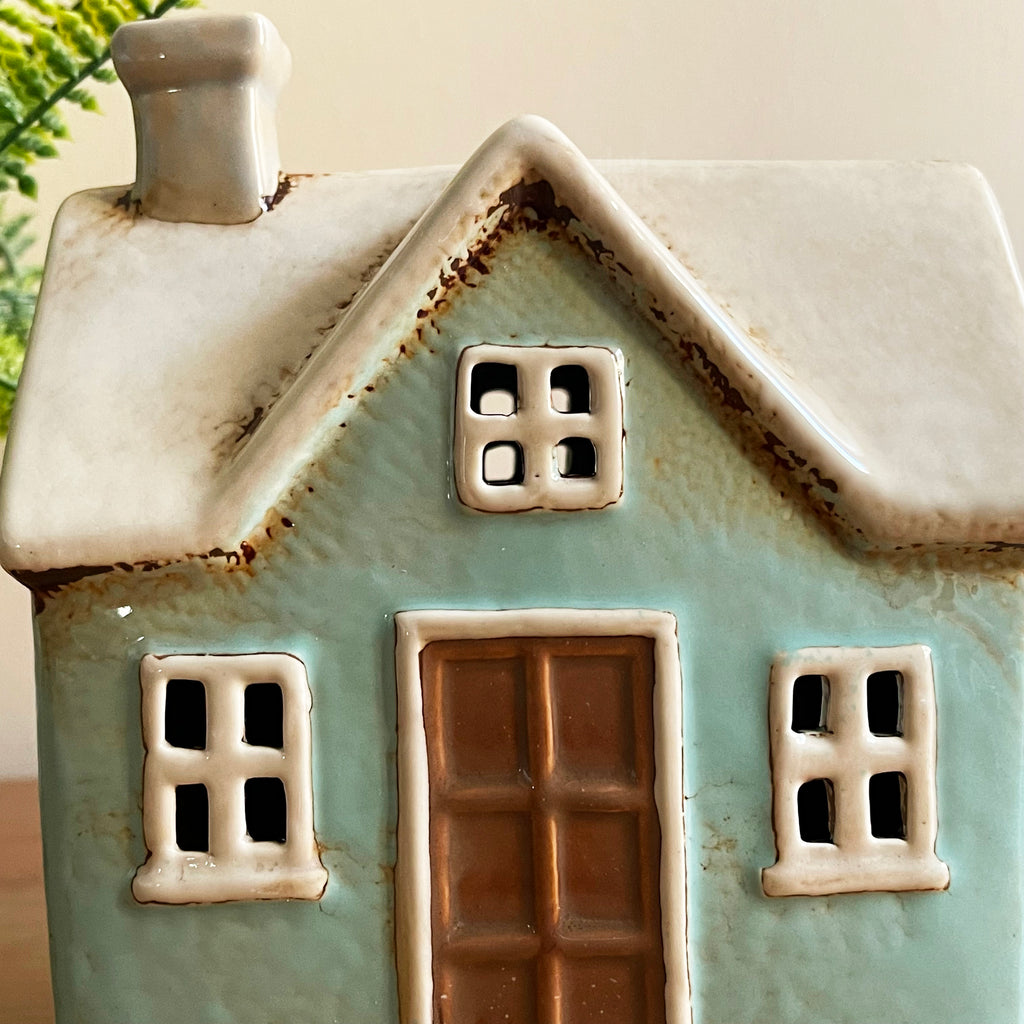 Ceramic Green House Candle Holder