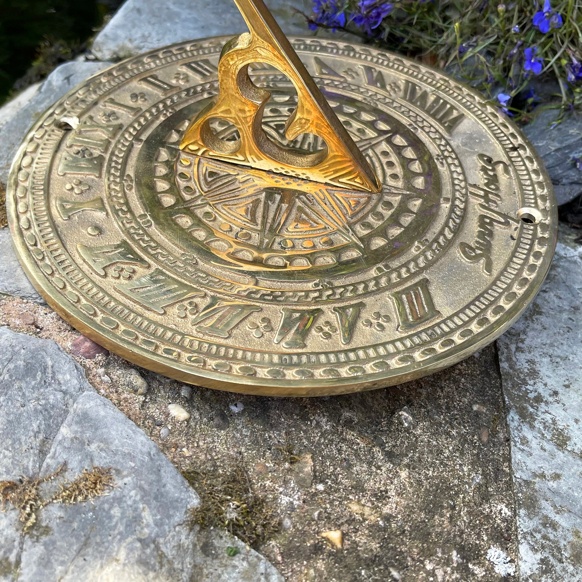 Round Polished Brass Sundial