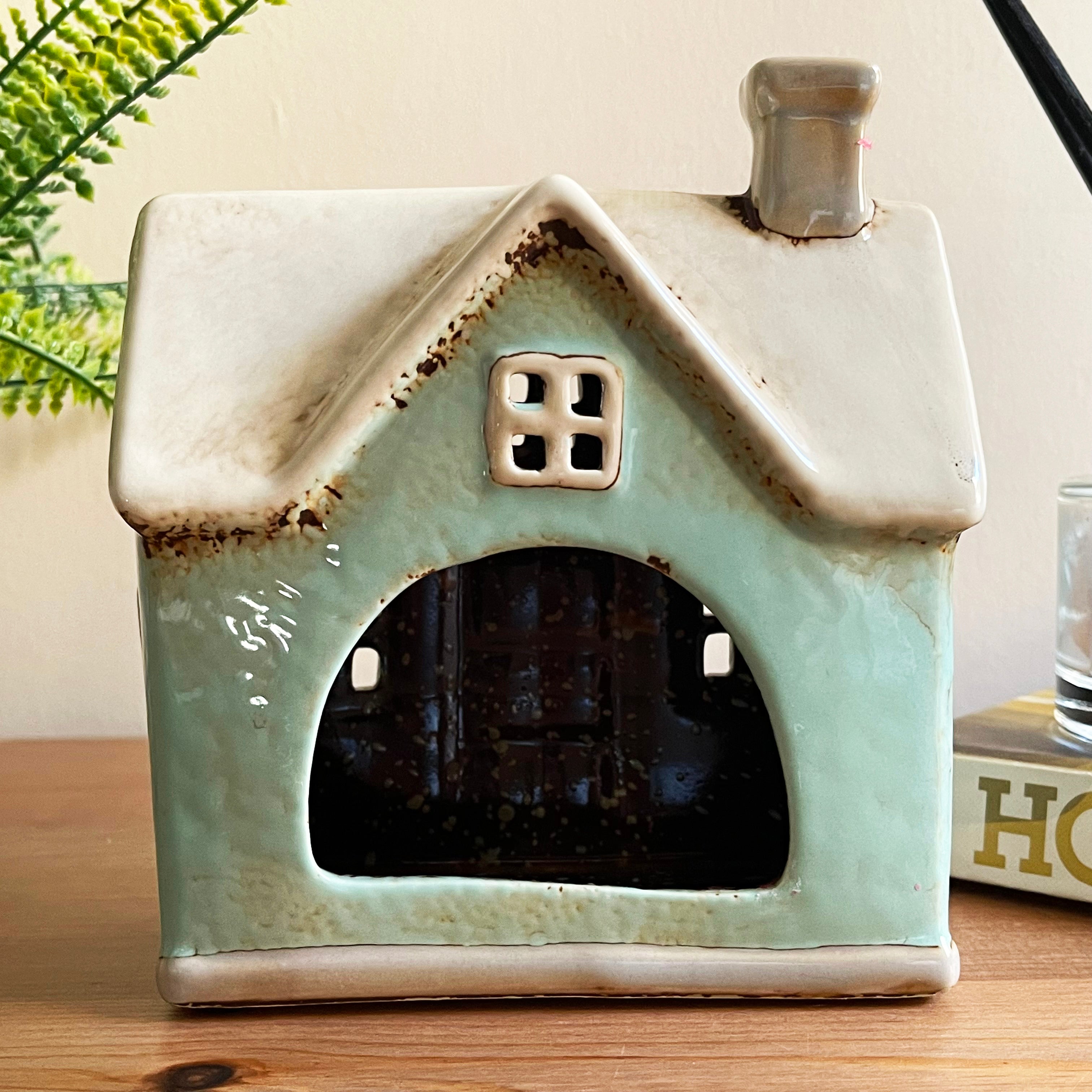 Ceramic Green House Candle Holder