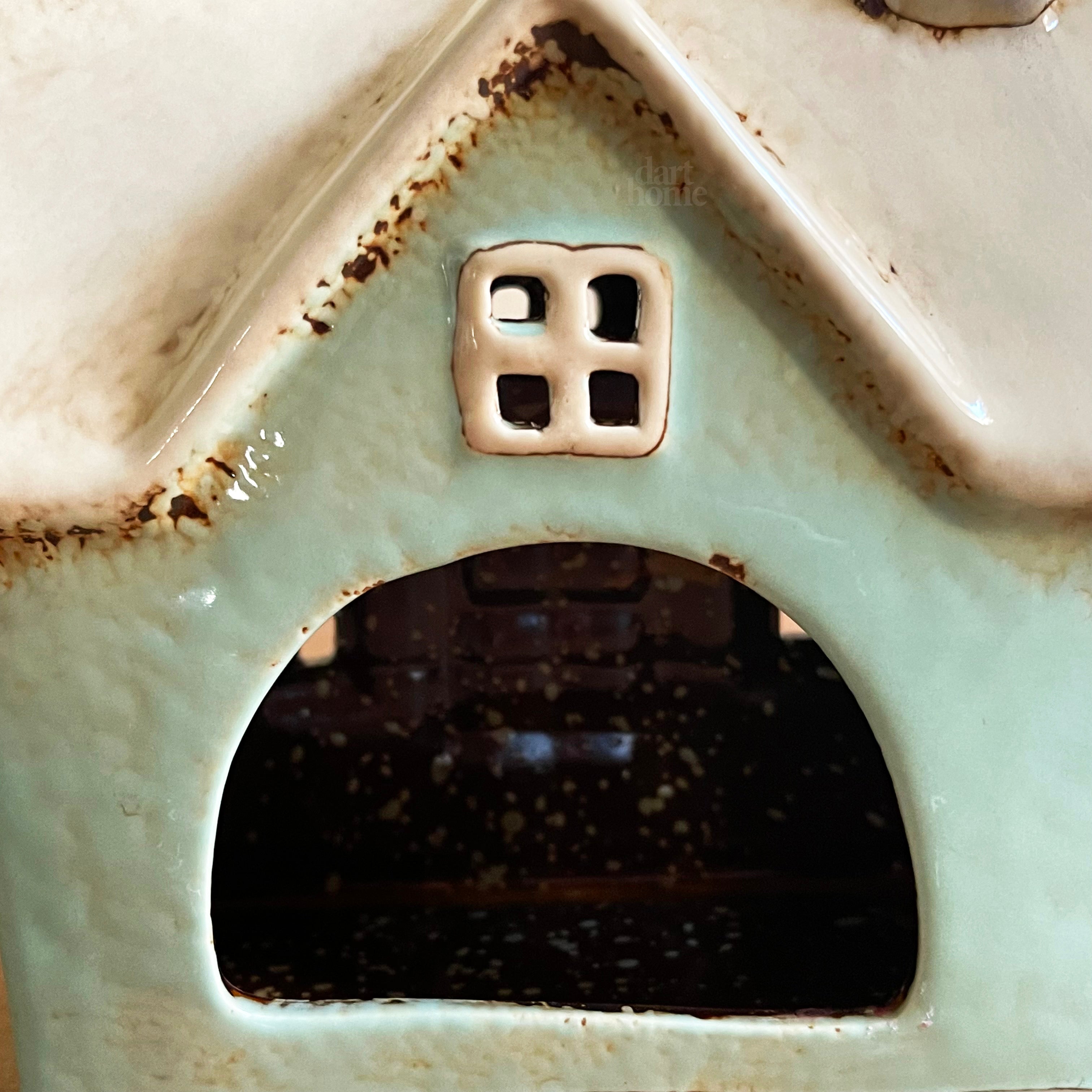 Ceramic Green House Candle Holder
